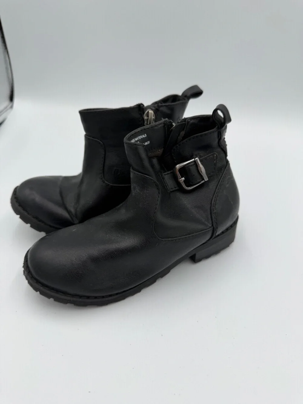 Cat & Jack Toddler Girls 10 Black Kids Ankle Zip Up Boots with Buckle Shoe